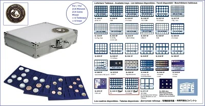 Münzkoffer-Universal-für-214-Münzen-SAFE-176-&-Münztableaus-Blau-30-Modelle