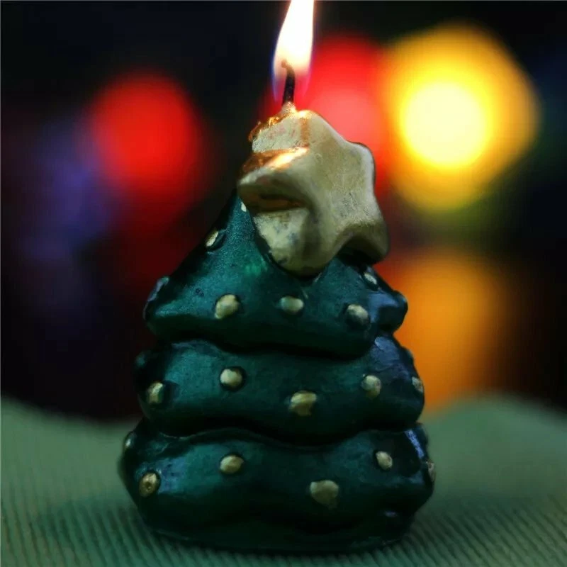 Moule Silicone Sapin Noël 3D Boules étoile pour Bougie Pâte Polymère Fimo Plâtre - Photo 2/4