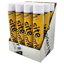 White Line Marker Paint - Acrylic Tough Line Marking Surveyor Paint (12 Tins)