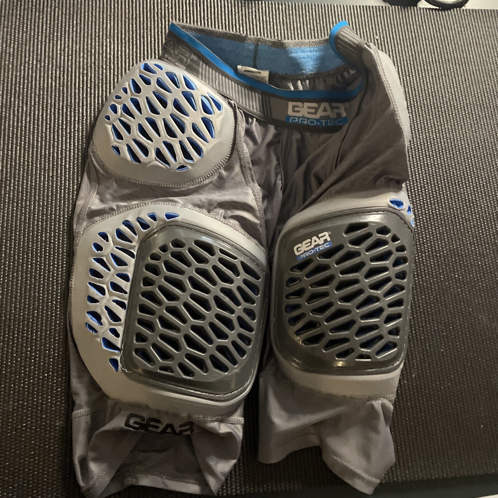 Gear ProTec Performance 5 Pad Football Girdle Shorts Gray and Blue