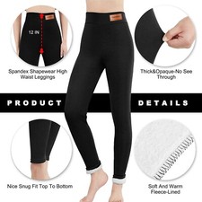 Womens Winter Warm Sherpa Fleece Lined Leggings Cashmere Thick Thermal Pants L