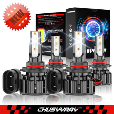 9005+9005 LED Headlight Bulbs High Low Beam 6000K For Chevrolet Impala 2016-2019