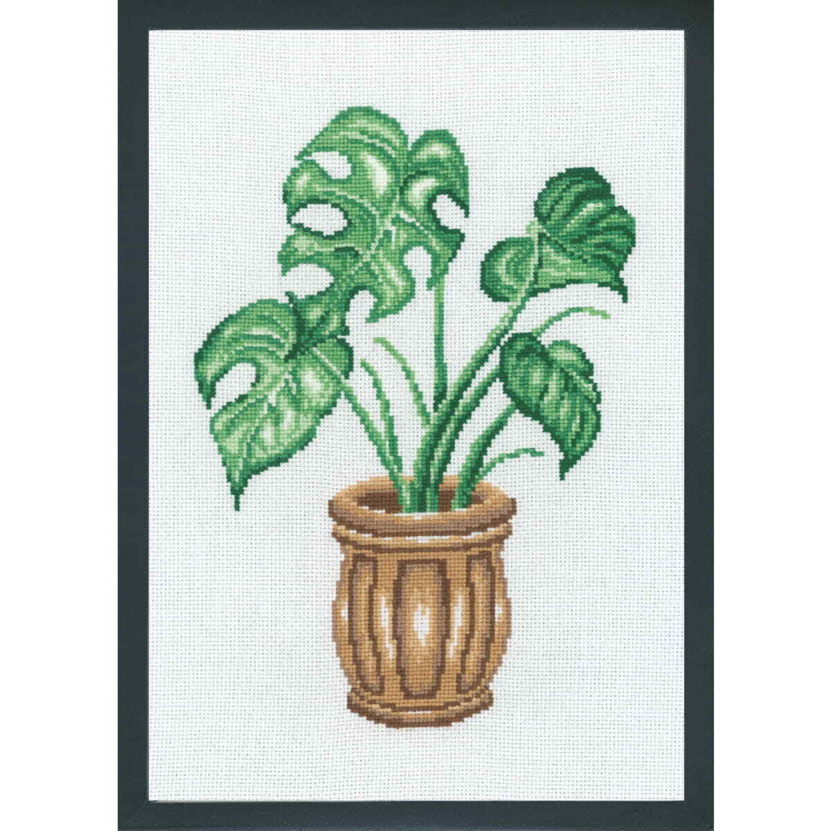Permin counted cross stitch kit ""Monstera"", 20x29cm, DIY, 92-7447