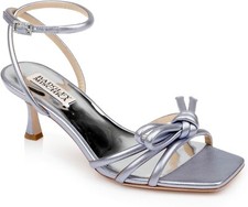 Badgley Mischka Women's Loyalty Heeled Ankle Strap Sandal Silmet 6.5 US 245 New