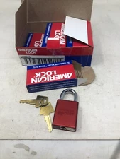 AMERICAN LOCK A1105RED Lockout Padlock,KD,Red,1-7/8"H PK 6