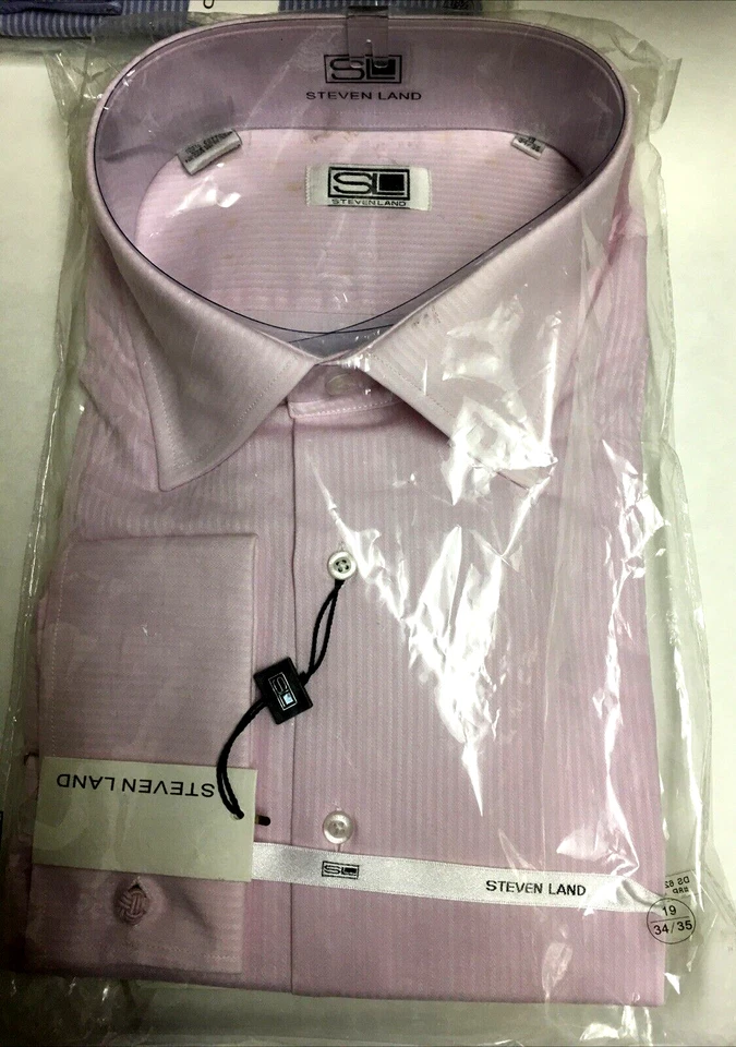 Steven Land Shirt Men Button Up Dress Shirt W/ French Cuffs Assorted size colors - Image 3 of 4