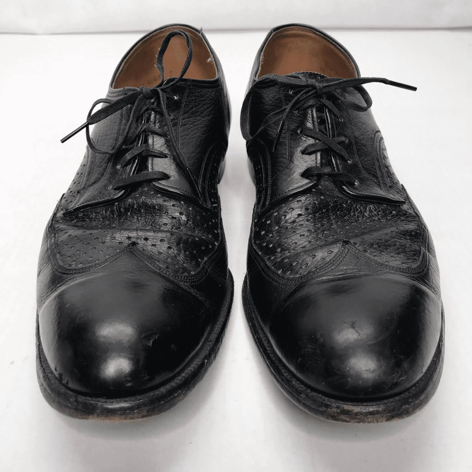 Scarpe eleganti Foot So Port Supreme a coda di rondine da uomo 13AAA in pelle nera stringate vintage