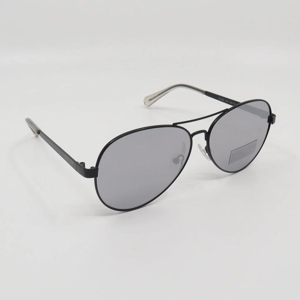 Kenneth Cole Reaction Nuevo KC2782/S 01C Negro/Plateado Espejo Aviador Sol Foto 4 de 4