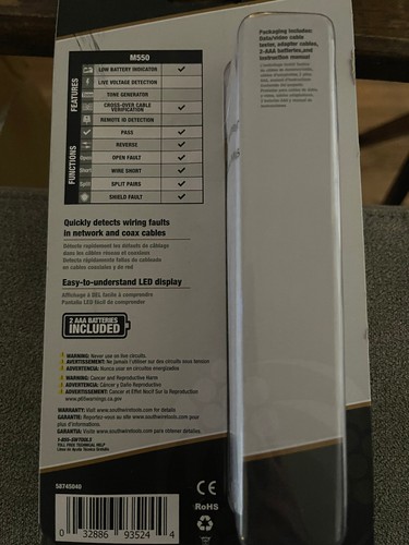 Probador de continuidad Southwire M550 para probador de cables de datos y video; cables coaxiales ¡NUEVO! - Imagen 2 de 3