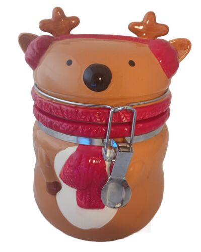 Swiss Miss Glazed Ceramic Reindeer Food Storage Canister (M) - Picture 1 of 7