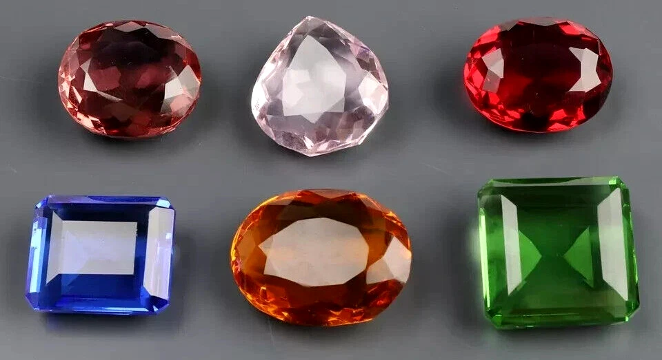 Topaz, Amethyst, Citrine & Alexandrite Gemstone Mix Color & Cut Gemstones Lots - Image 3 of 4