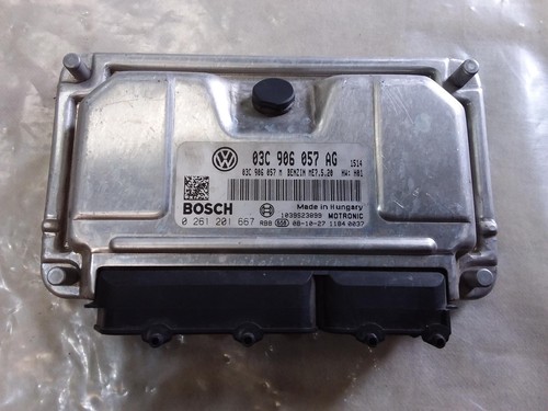 VOLKSWAGEN POLO ECU ENGINE ECU, 1.6, PETROL, MANUAL, BTS CODE, P/N 03C906057AG,