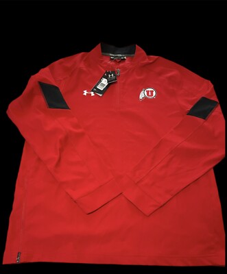 Utah Utes Under Armour On Field Half Zip Pullover New Sz L Golf 