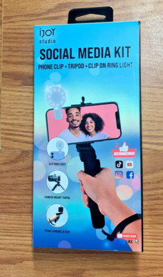 IJOY Studio Social Media Kit-Phone Clip+ClipOnRing Light-Tripod+Charging Cable.