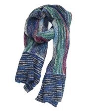 NWT GABRIELLA by LA FIORENTINA  Multicolor Marble Knit Scarf Contrast End- Navy