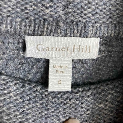 Garnet Hill sweater small short sleeve cable knit alpaca wool gray transitional - Picture 7 of 7