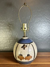 California Ceramics Design Lamp Stoneware Table Studio Pottery Boho 70's w/Hoop