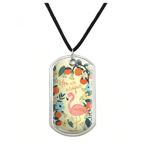 flamingo dog tag