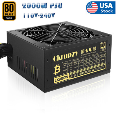 Modular Mining Power Supply 2000W PSU For 8 GPU ETH BTC Rig Ethereum Miner US
