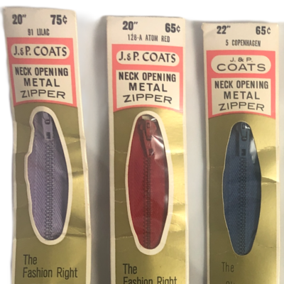 Lot of 7 J & P Coats Clark Vtg Neck Dress 7" 20" Metal Zippers Assorted  Colors | eBay