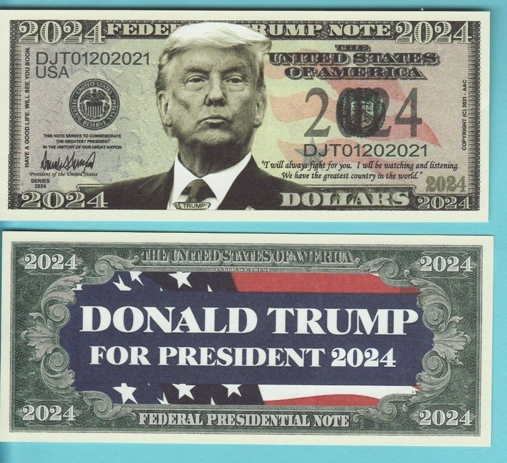 Donald Trump 2024 President Commemorative Bill Note Set of 2