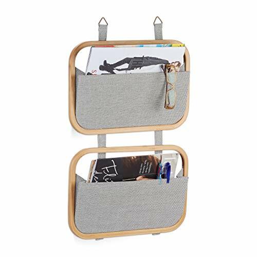 Relaxdays 10021493 Organizer da Parete Bambù Pannello Portaoggetti 2 Tasche da P - Foto 1 di 1