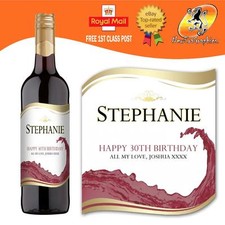 PERSONALISED RED WINE BOTTLE LABEL BIRTHDAY ANY OCCASION GIFT