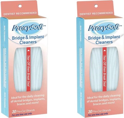 Proxysoft Dental Floss for Bridges and Implants 2 Packs - Floss Threaders for