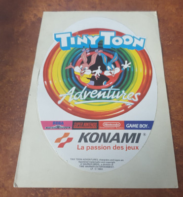 FRENCH 1993 Konami Tiny Toon Adventures vinyl sticker Nintendo NES SNES GB Sega
