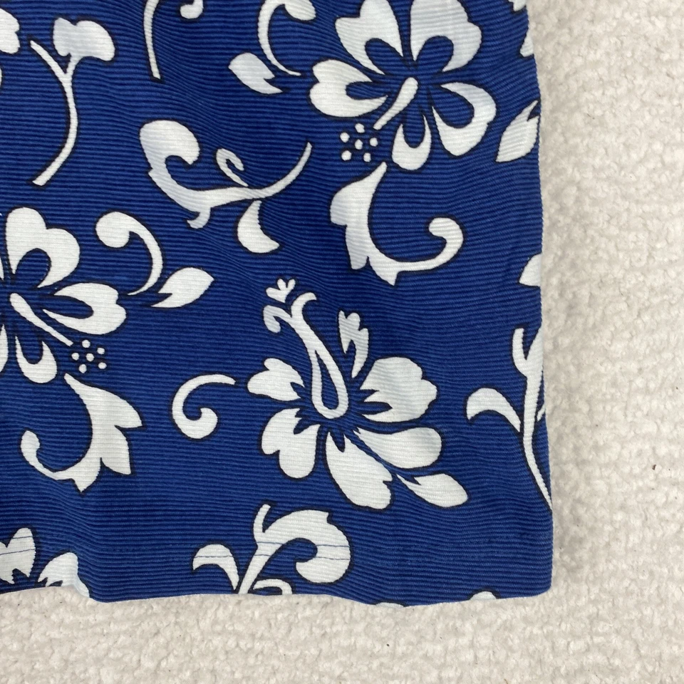 NWT Mens Point Zero Tropical Hawaiian Shirt Large Blue Floral Rib Knit Fabric - Image 2 of 4