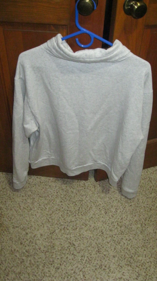 VICTORIA'S SECRET PINK SWEATSHIRT GRAY WITH PINK DOG LOGO COWL NECK