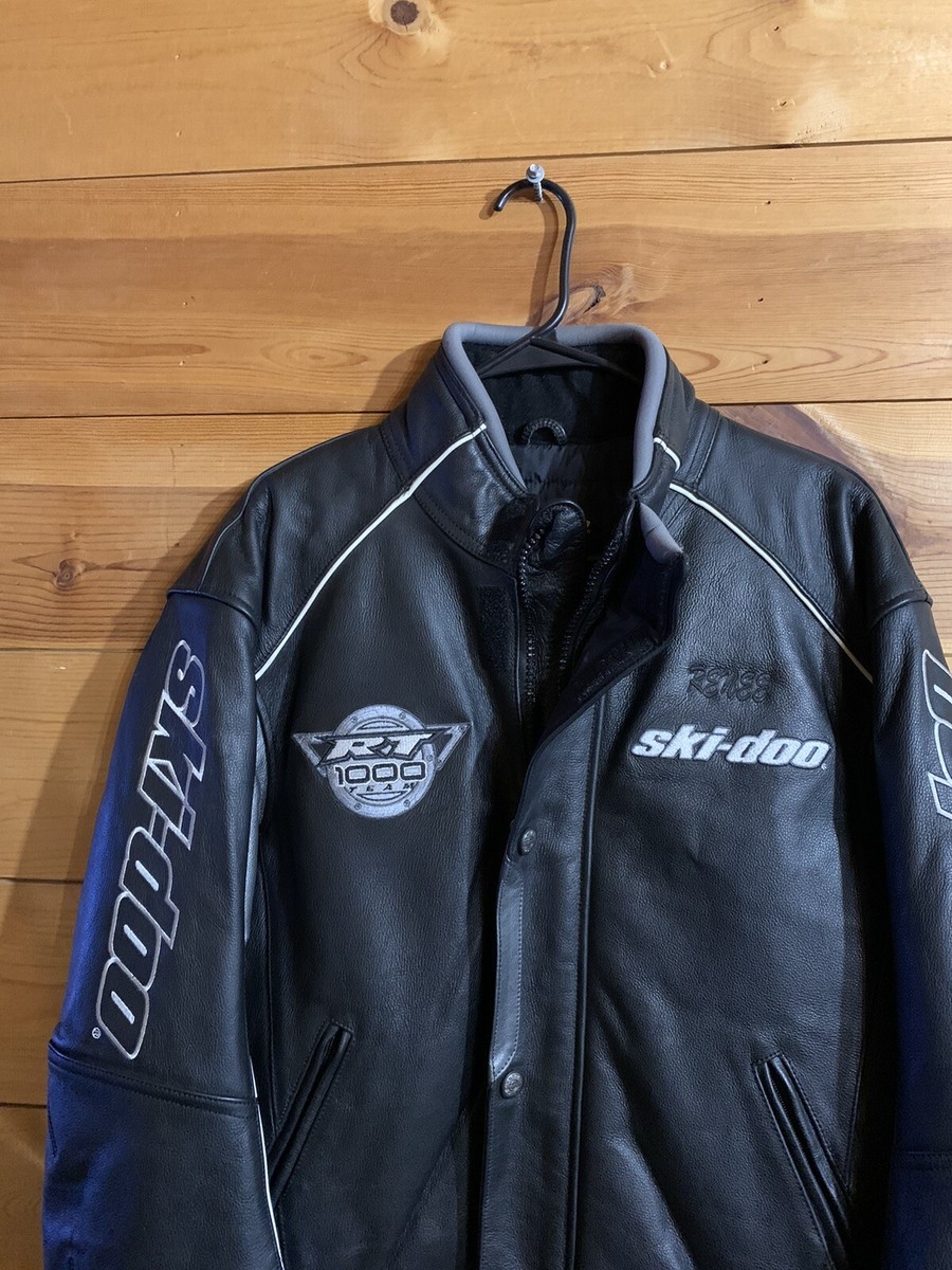 Vintage Ski doo Mach Z RT1000 Leather Coat Snowmobile Jacket SZ M Awesome!