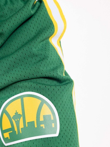Mitchell Ness Seattle Supersonics 1994-95 ROAD KEMP PAYTON SWINGMAN GREEN SHORTS - Picture 26 of 31