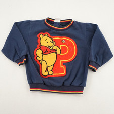 Vintage Disney Winnie the Pooh Blue Kids Pullover Sweatshirt