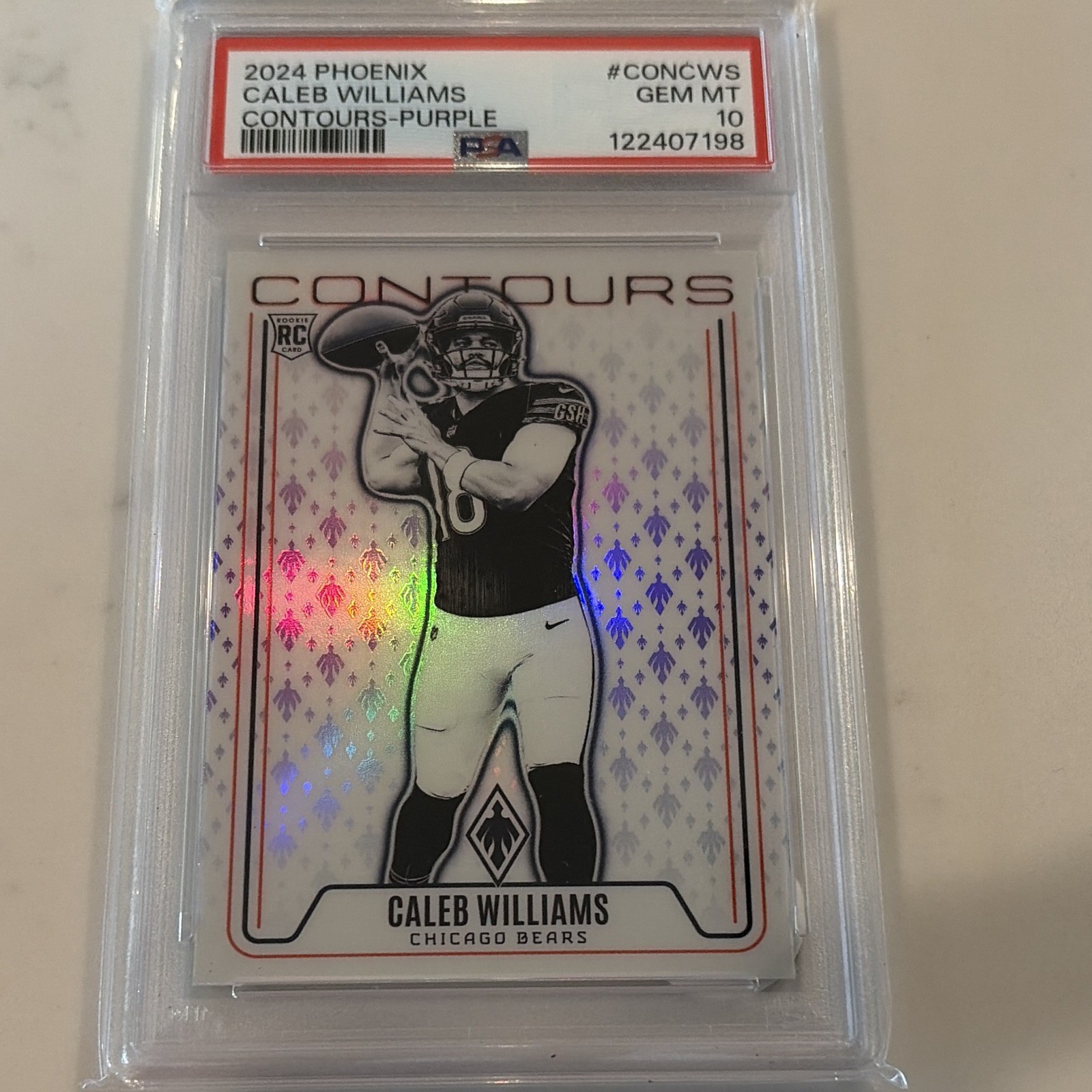 Caleb Williams Panini Phoenix Contours #CONCWS Purple