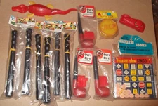 13 PC. VTG Mixed Lot of Generous Size Plastic Dime Store Novelty Toys NOS Cute!
