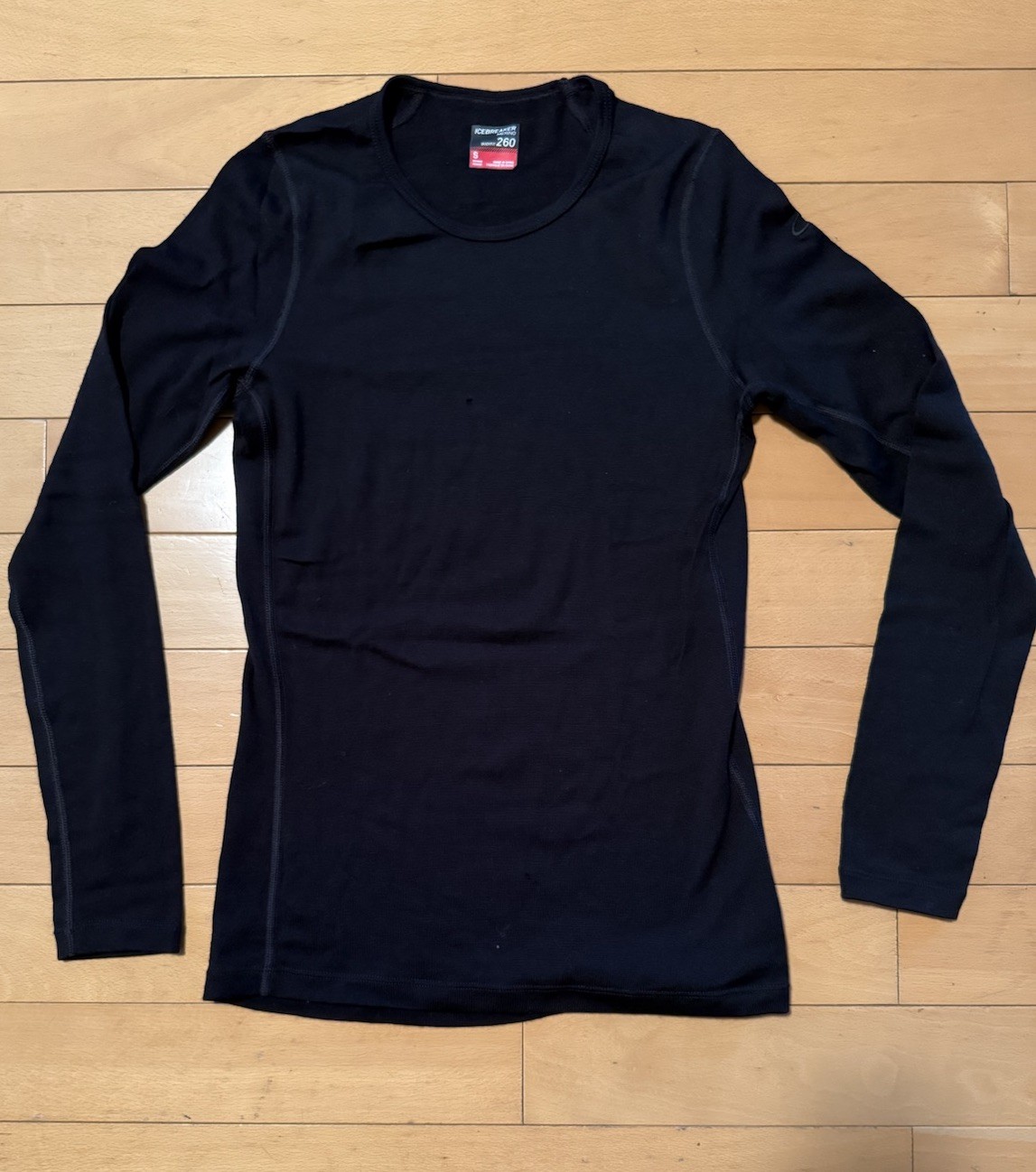 Icebreaker Base Layer 260 Black Long Sleeve Women’s Small Wool - READ