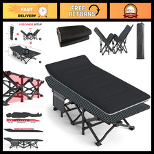 Camping Cot for Adults with Cushion - Portable Folding Tent Bed for Sleepovers