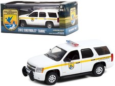 Greenlight 86190 1/43 2012 Chevrolet Tahoe White with Yellow Stripes