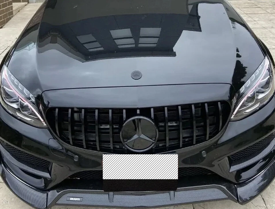 For Mercedes-Benz W205 2019 2020 2021 C300 A CLA Black Convex Front Badge Logo✔️ Foto 4 de 4