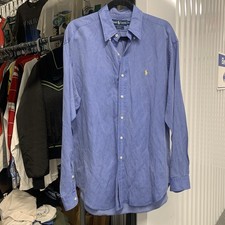 Vintage Ralph Lauren Blake 53 Silk 47 Linen Button Down Shirt Men's Medium