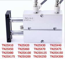 TDA TN25 Dual Action 25mm Bore 10-300mm Stroke Double Rod Pneumatic Air Cylinder