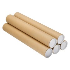 Mailing Tube, (15.8 x 2 Inch, Brown) (5 Set) Kraft Poster Packaging with Cap
