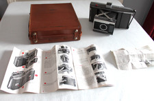 Vintage Polaroid Model J66 Folding Land Camera with Original Leather Case