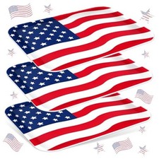 3Pcs Patriotic Serving Trays Red Blue White USA Flag Platter 4th of July