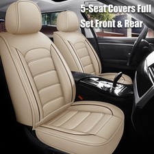 5 Seat Full Set Car Seat Covers Leather Front Rear Protectors For Honda Cr-v Crv
