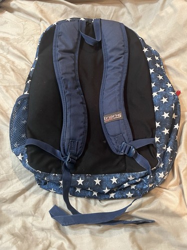 Mochila escolar Jansport Trans Supermax 17" para computadora portátil azul blanco estrellas EE. UU. - Imagen 6 de 6