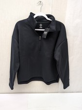 Under Armour Fleece Jacket Womens Med Black Half-Zip Pullover Loose Mock Neck L6