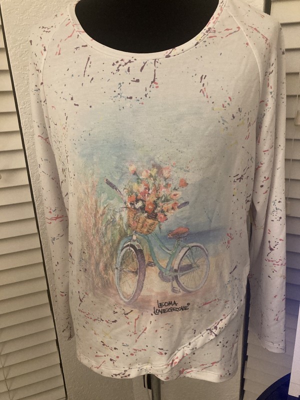 NWT Leoma Lovegrove Bicycle Paint Splatter Long Sleeve Shirt Size L