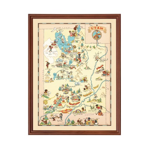 Old Map of Utah 1935 - Vintage Utah Art - Picture 1 of 29